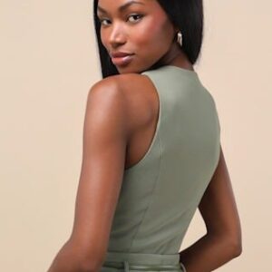 Gracinda Sage Button-Front Vest Top